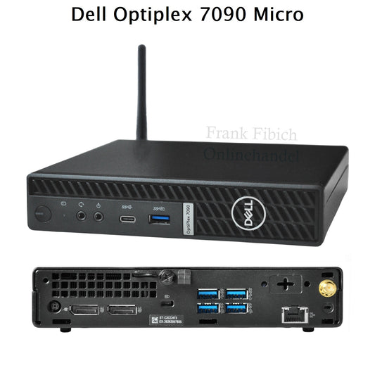 Mini PC Dell Optiplex 7090 Micro i3 i5 i7 - NVMe SSD - bis zu 64GB RAM - Win 11 Pro - WLAN/BT