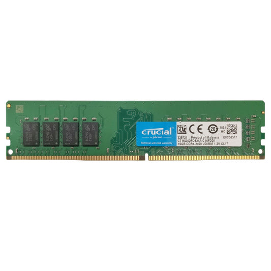 Crucial 16GB PC4-2400T UDIMM 2Rx8 DDR4-2400 CL17 Unbuffered CT16G4DFD824A