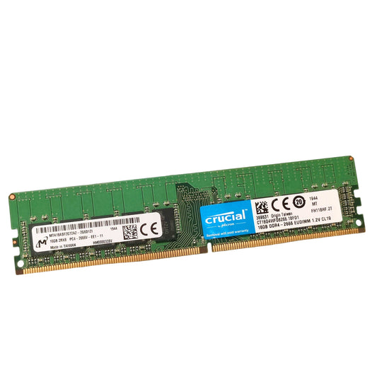 Crucial Micron 16GB PC4-2666V-E DIMM 2Rx8 DDR4-2666 CL19 Unbuffered ECC MTA18ASF2G72AZ-2G6D1 / CT16G4WFD8266
