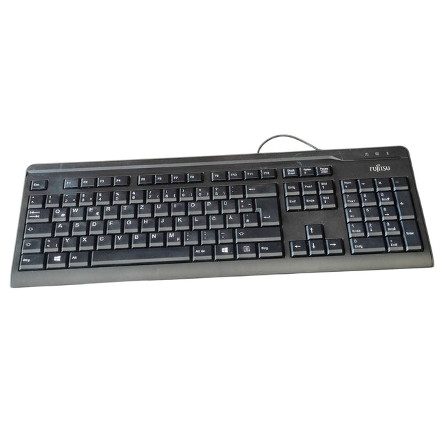 Fujitsu KB410 K QWERTZ schwarz flach deutsche USB Tastatur, gebraucht