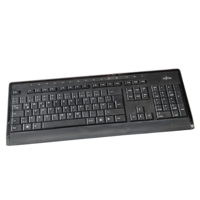 Fujitsu KB900 QWERTZ schwarz flach deutsche USB Tastatur, gebraucht