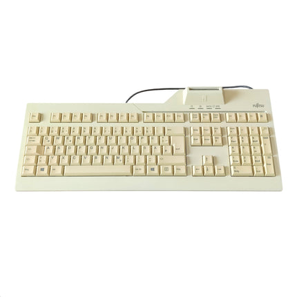 Fujitsu Tastatur Weiß QWERTZ KB SCR2 DE eSIG S26381-K538-L120 SmartCard Reader vergilbt