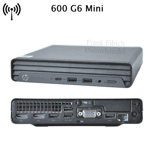 Mini PC HP ProDesk 600 G6 Mini i3 i5 i7 i9 - NVMe SSD - bis zu 64GB RAM - Win 11 Pro - WLAN/BT