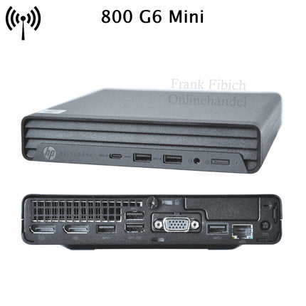 Mini PC HP EliteDesk 800 G6 Mini i3 i5 i7 i9 - NVMe SSD - bis zu 64GB RAM - Win 11 Pro - WLAN/BT