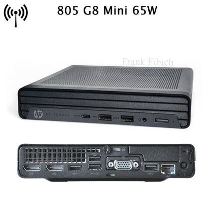 Mini PC HP EliteDesk 805 G8 Mini 65W Ryzen 5 5650G - NVMe SSD - bis zu 64GB RAM - Win 11 Pro - WLAN/BT