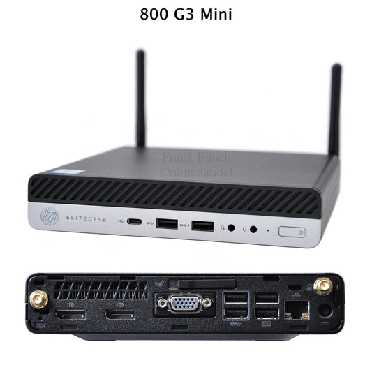 Mini PC HP EliteDesk 800 G3 Mini i3 i5 i7 - NVMe SSD - bis zu 64GB RAM - Win 11 Pro - WLAN/BT