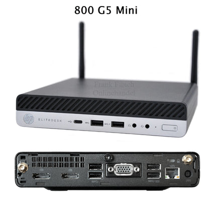 Mini PC HP EliteDesk 800 G5 Mini i3 i5 i7 i9 - NVMe SSD - bis zu 64GB RAM - Win 11 Pro - WLAN/BT