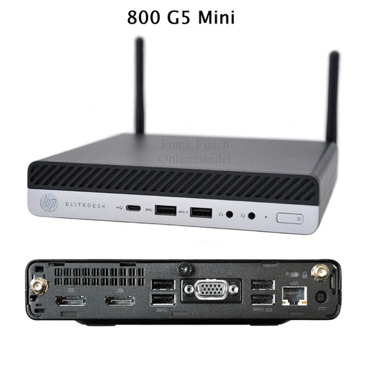 Mini PC HP EliteDesk 800 G5 Mini i3 i5 i7 i9 - NVMe SSD - bis zu 64GB RAM - Win 11 Pro - WLAN/BT