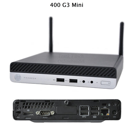 Mini PC HP EliteDesk 400 G3 Mini i3 i5 i7 - NVMe SSD - bis zu 64GB RAM - Win 11 Pro - WLAN/BT