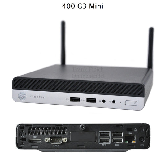 Mini PC HP EliteDesk 400 G3 Mini i3 i5 i7 - NVMe SSD - bis zu 64GB RAM - Win 11 Pro - WLAN/BT