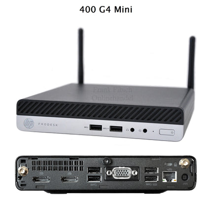 Mini PC HP ProDesk 400 G4 Mini i3 i5 i7 - NVMe SSD - bis zu 64GB RAM - Win 11 Pro - WLAN/BT