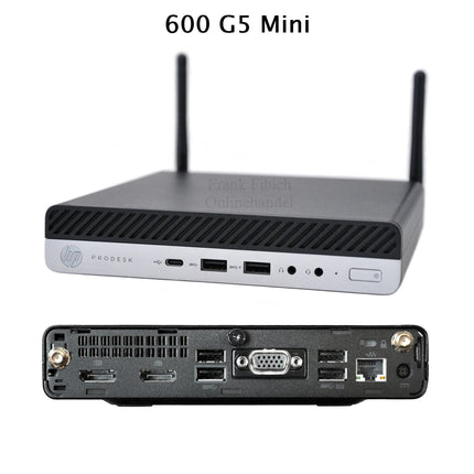 Mini PC HP ProDesk 600 G5 Mini i3 i5 i7 - NVMe SSD - bis zu 64GB RAM - Win 11 Pro - WLAN/BT