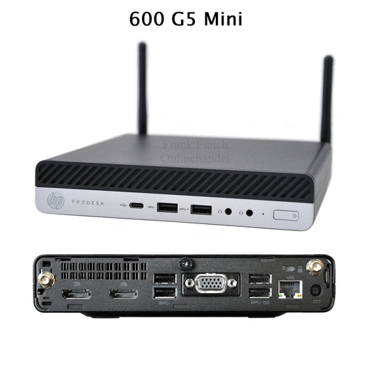Mini PC HP ProDesk 600 G5 Mini i3 i5 i7 - NVMe SSD - bis zu 64GB RAM - Win 11 Pro - WLAN/BT
